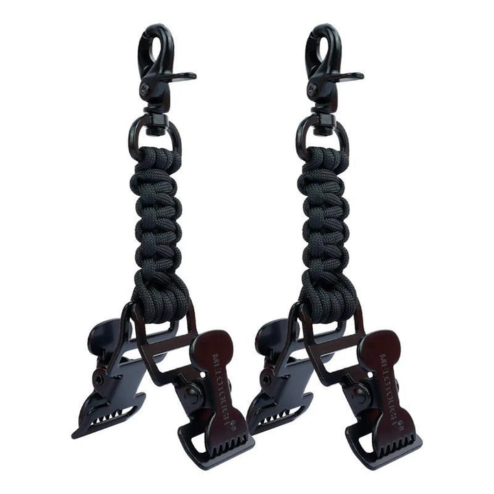 tactical paracord swivel carabiner strap with dual alligator clamp attachments Bowlift