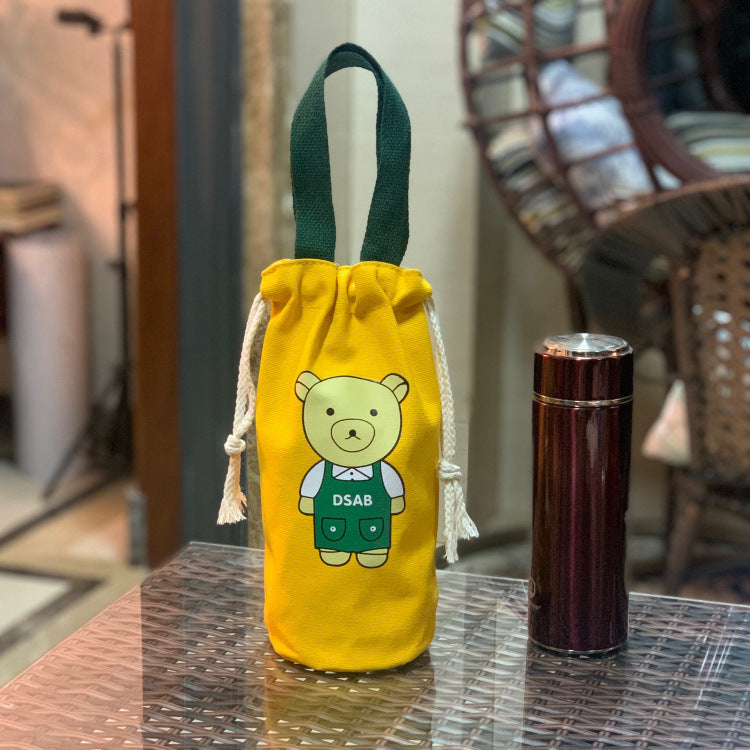 Kids' Cute Bear-Themed Water Bottle Sleeve Bowlift