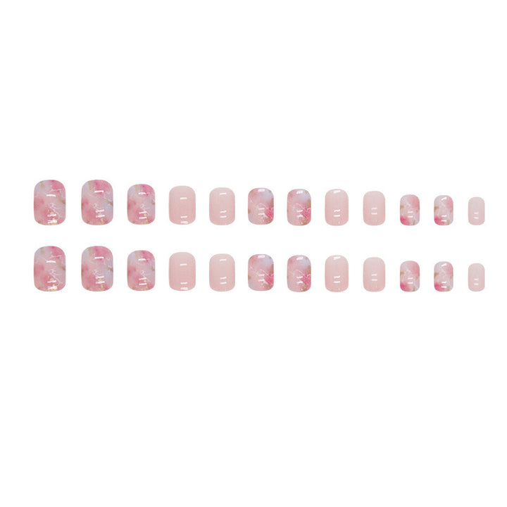 Marbled Gel Press-On Nail Art Bowlift