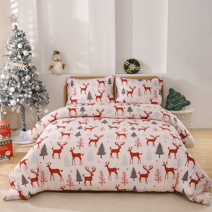 BowLift | Christmas Forest Deer Pattern Duvet Three-piece Set