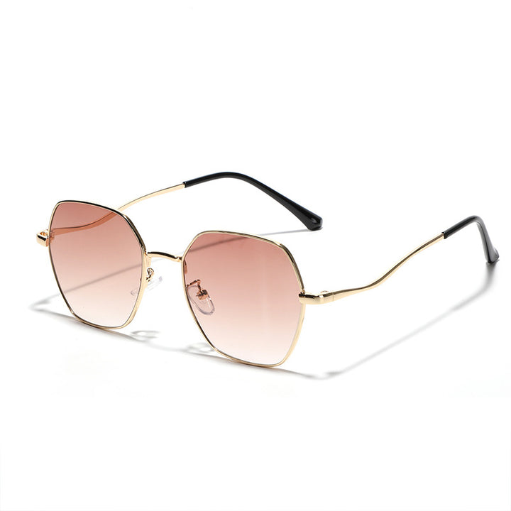 Women's geometric sunglasses with high-quality metal frame Bowlift