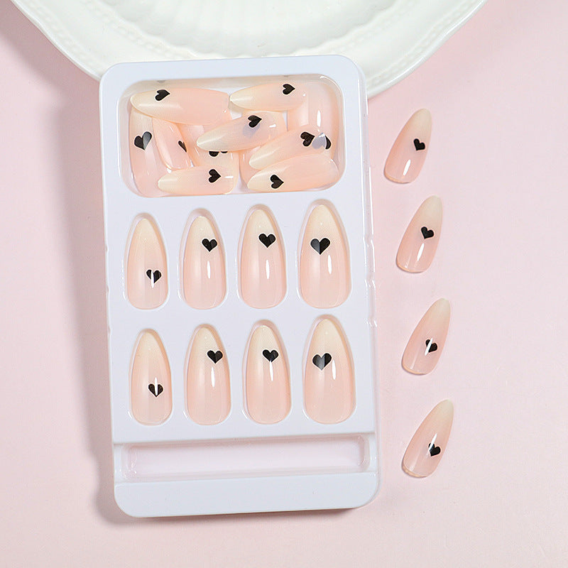 Heart-Accent Artistic Press-On Nails Bowlift