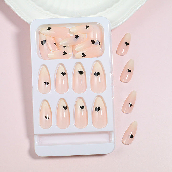 Heart-Accent Artistic Press-On Nails Bowlift