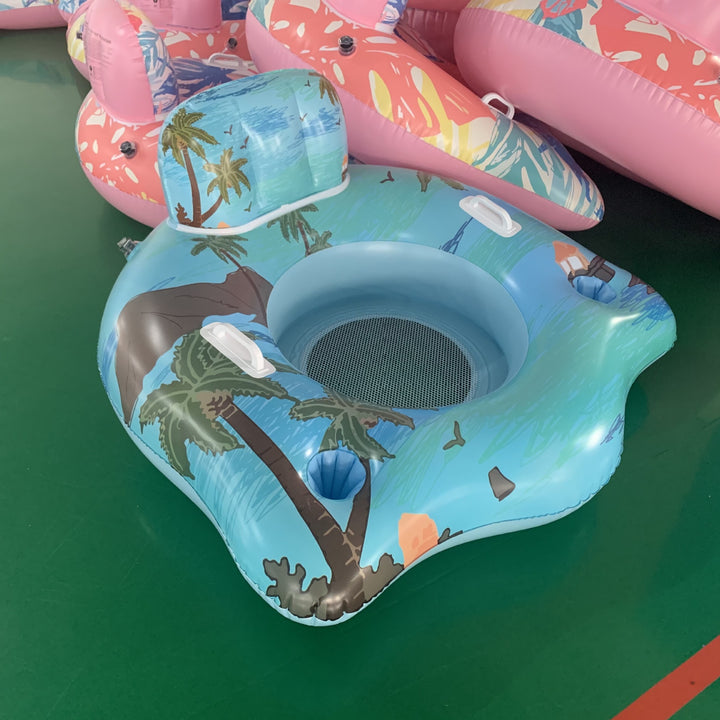Unisex Inflatable Water Seat with Integrated Cup Holder Bowlift