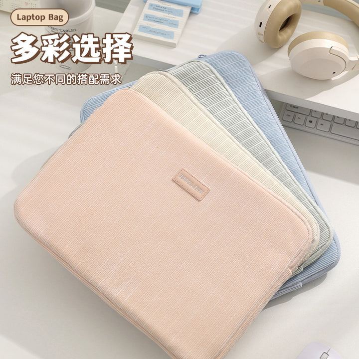 Padded ribbed fabric laptop sleeve for ultrabooks and notebooks Bowlift