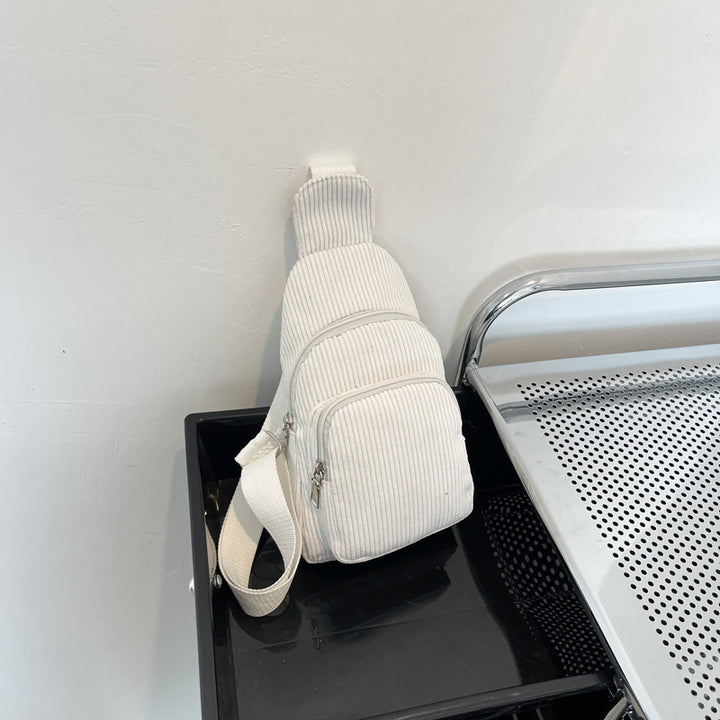 WoMulti-Compartment Corduroy Sling Bag Bowlift
