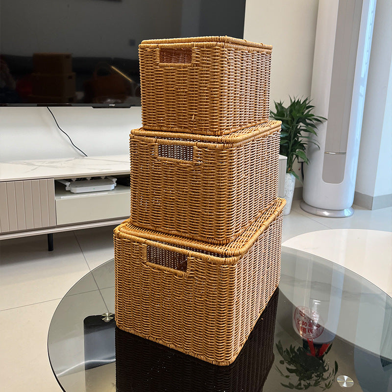 Versatile Rectangular Woven Storage Bin Bowlift
