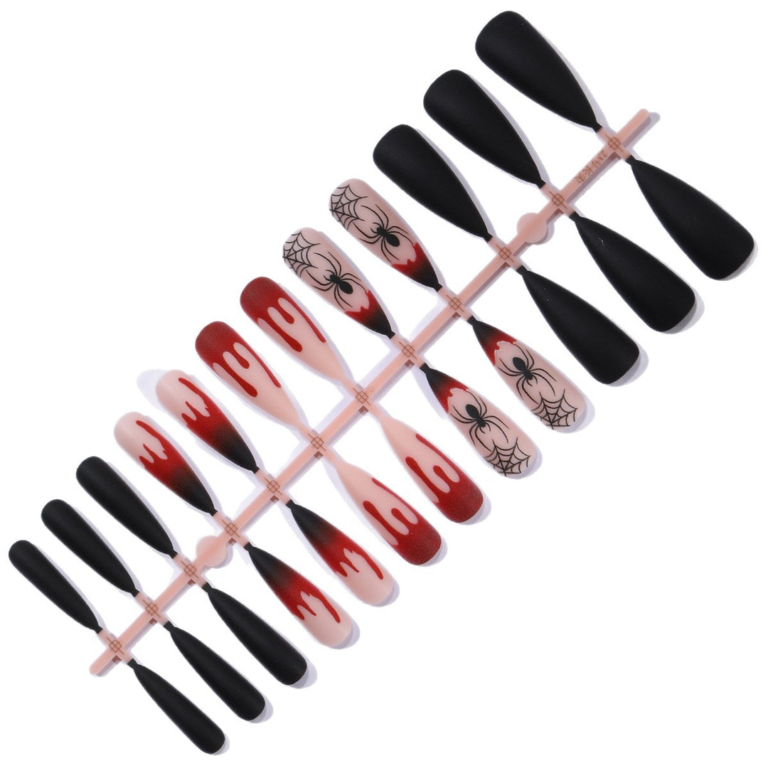 Gothic Halloween-Themed Stiletto Nail Art Extensions Bowlift 1789713400