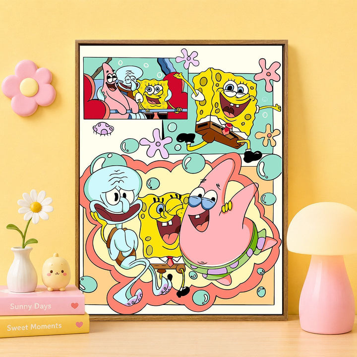 Cartoon Character Themed Wall Art Print Bowlift