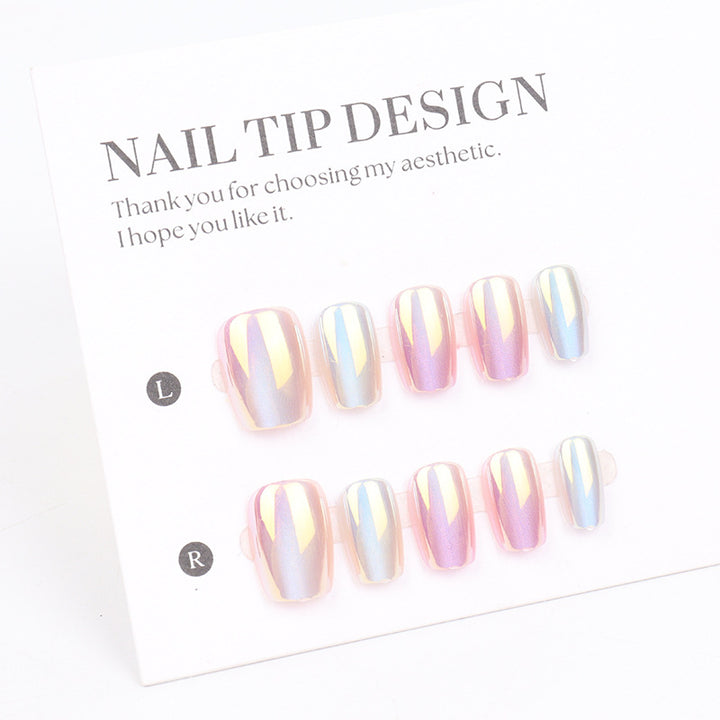 Premium Iridescent Press-On Nail Tips Bowlift