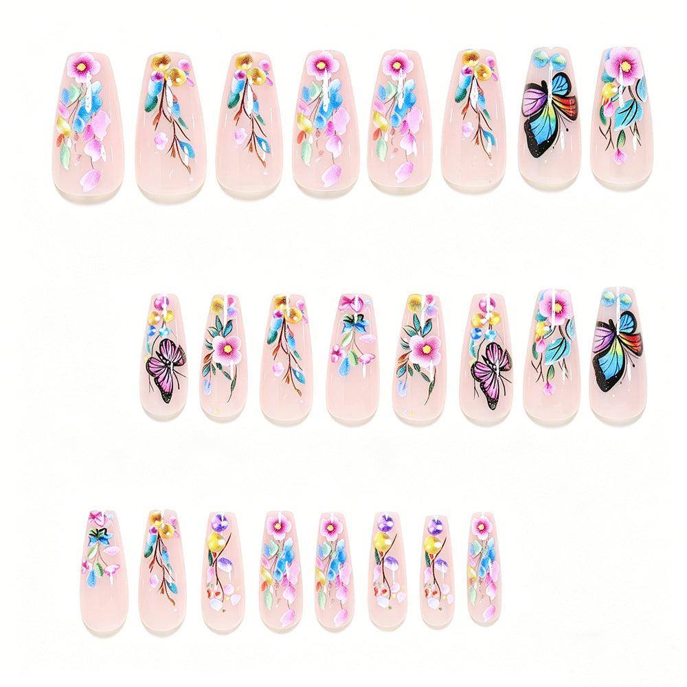 Artistic Butterfly Design Press-On Nail Set Bowlift