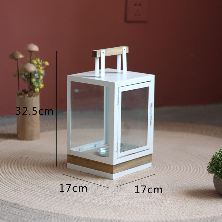 Decorative Lantern with Wooden Handle Bowlift