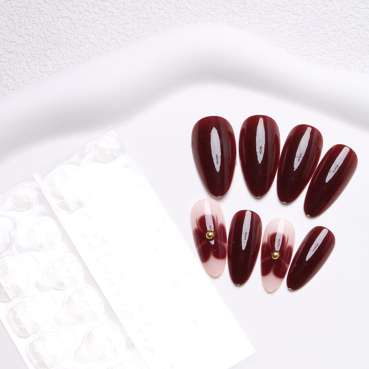 Glamorous Floral Accent Press-On Nails Bowlift