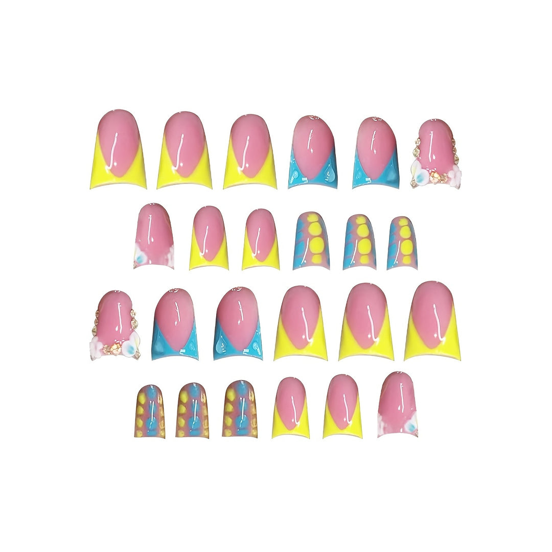 Decorative Press-On Nails with Rhinestone Accents Bowlift