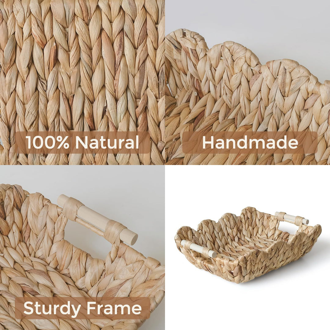 Handwoven storage basket with wave edge Bowlift