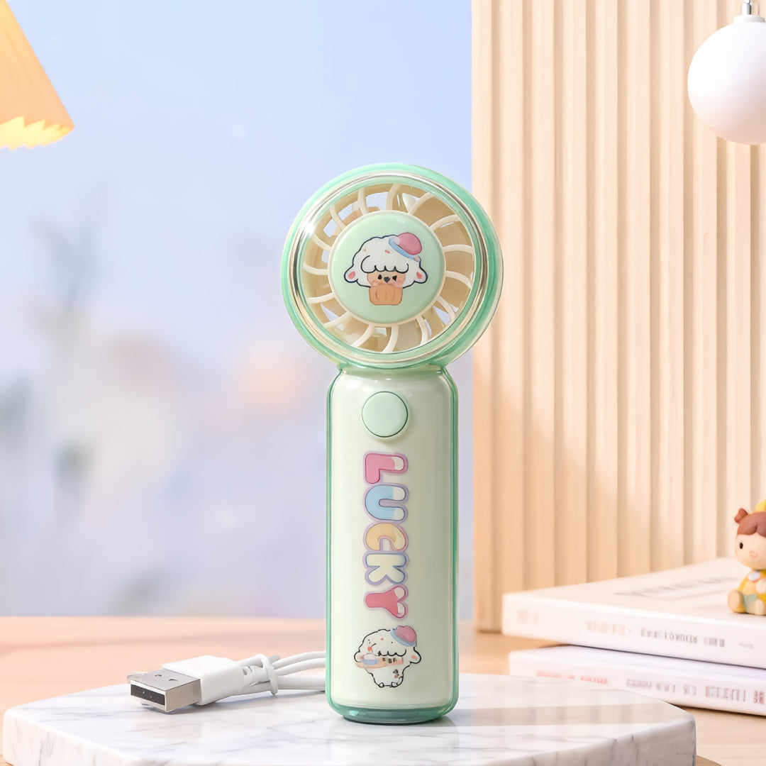 Ladies Portable Hand Fan with Playful Design Bowlift