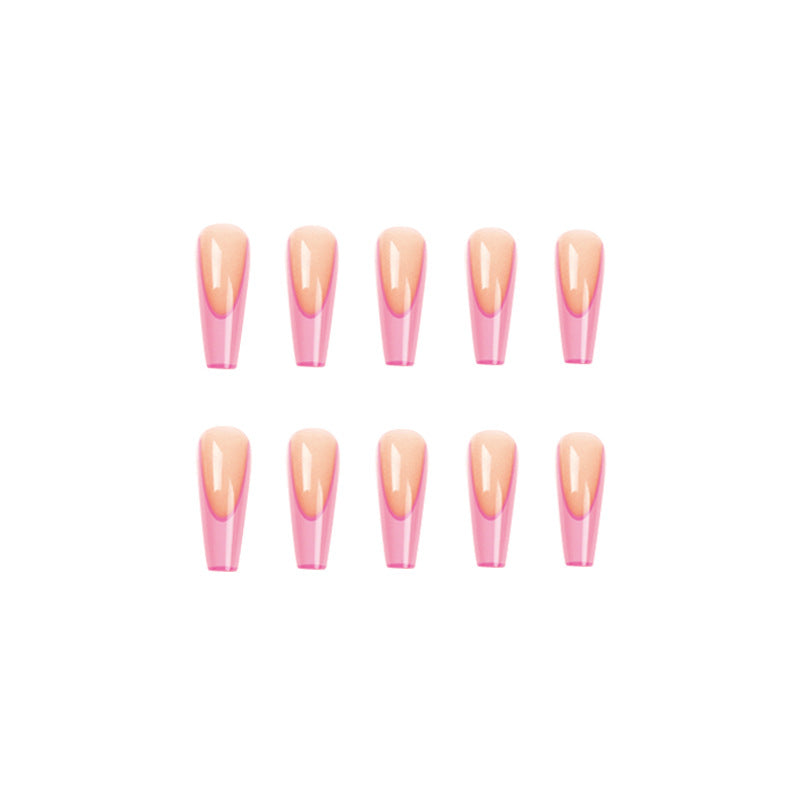 Artificial nail extensions with modern ombre design Bowlift