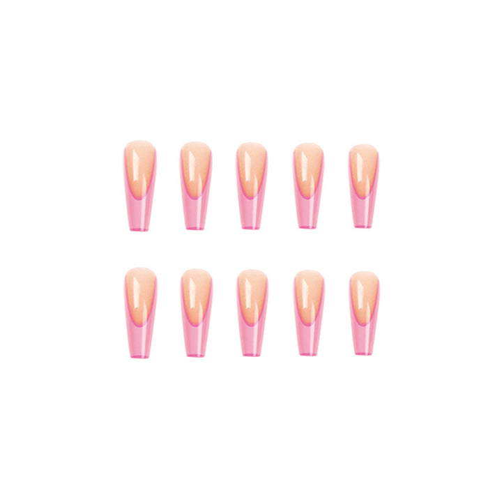 Artificial nail extensions with modern ombre design Bowlift