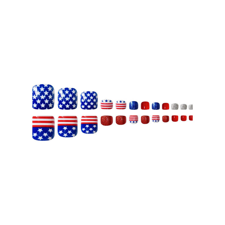 Patriotic Themed Press-On Nail Art Bowlift