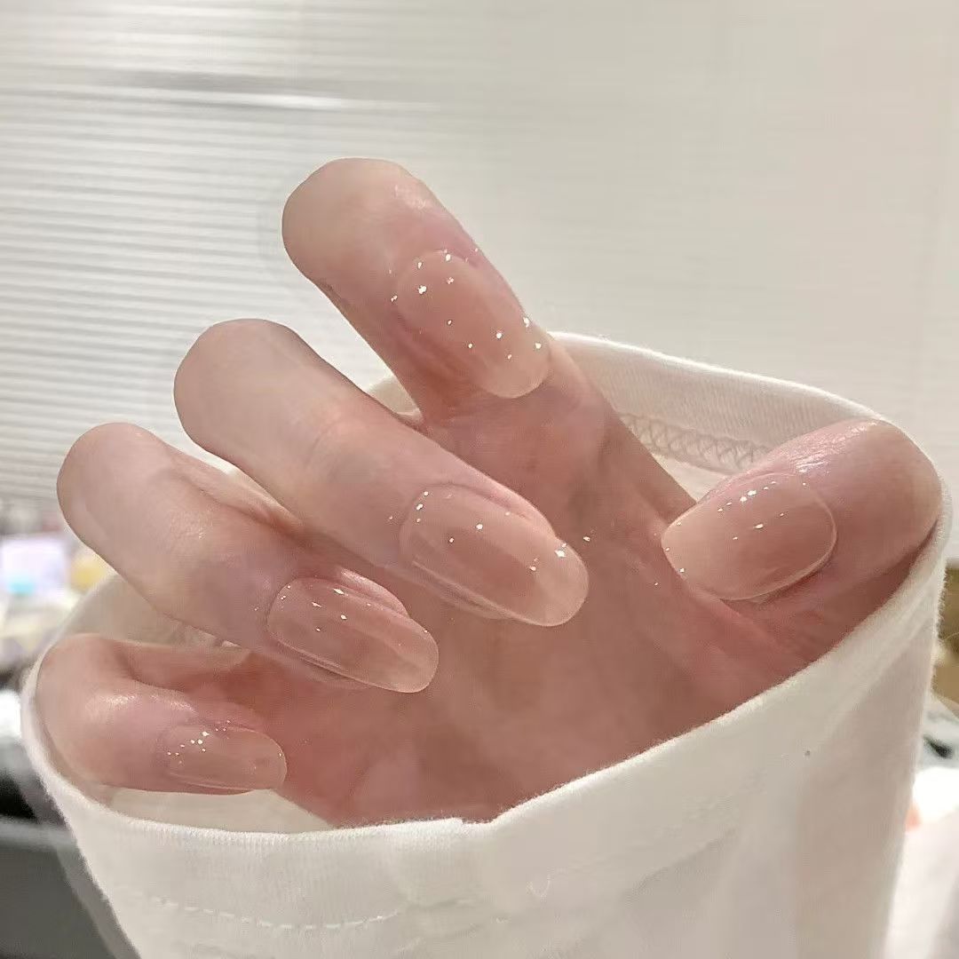 Glossy Almond-Shaped Press-On Nails Bowlift