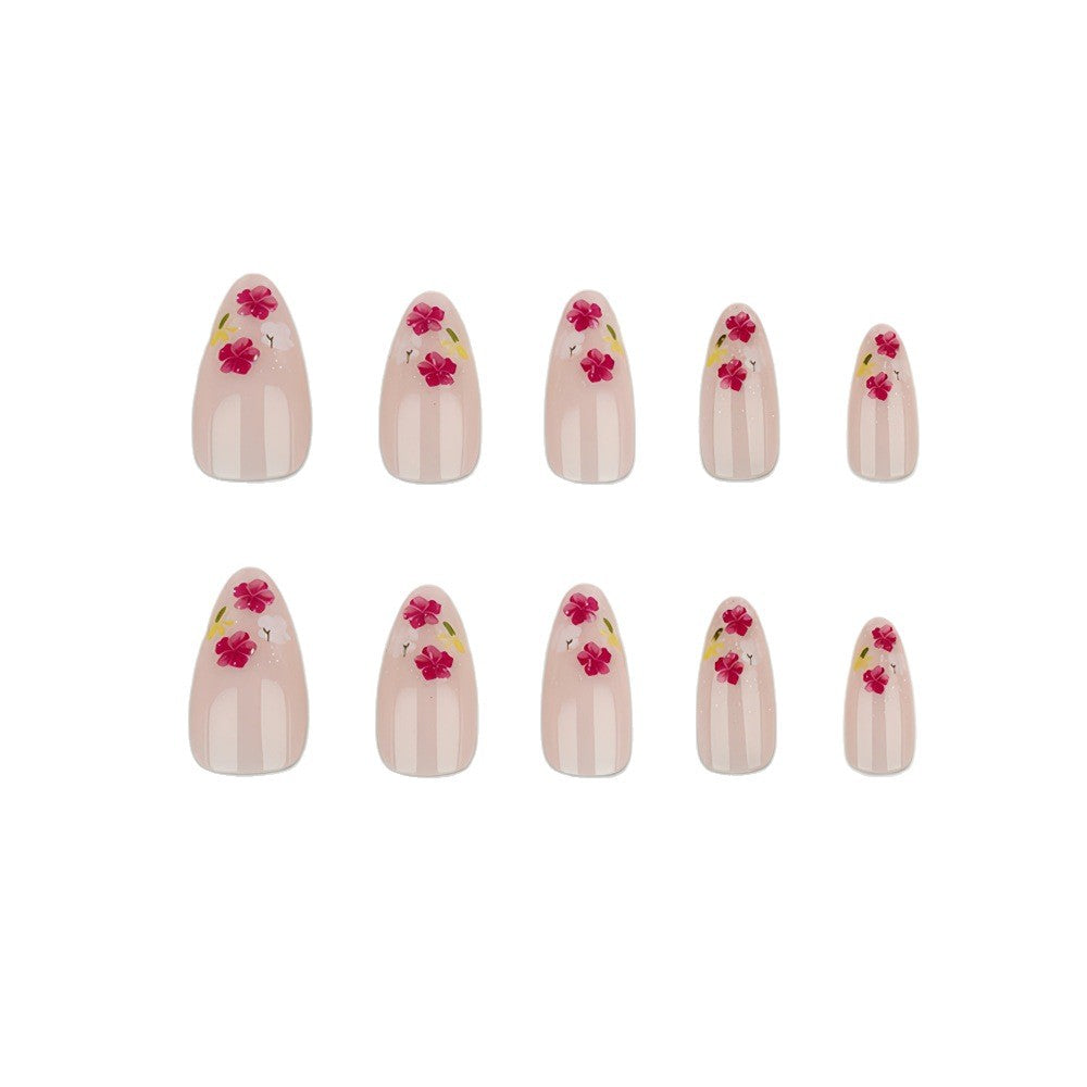 Elegant artificial nails with floral decorations Bowlift