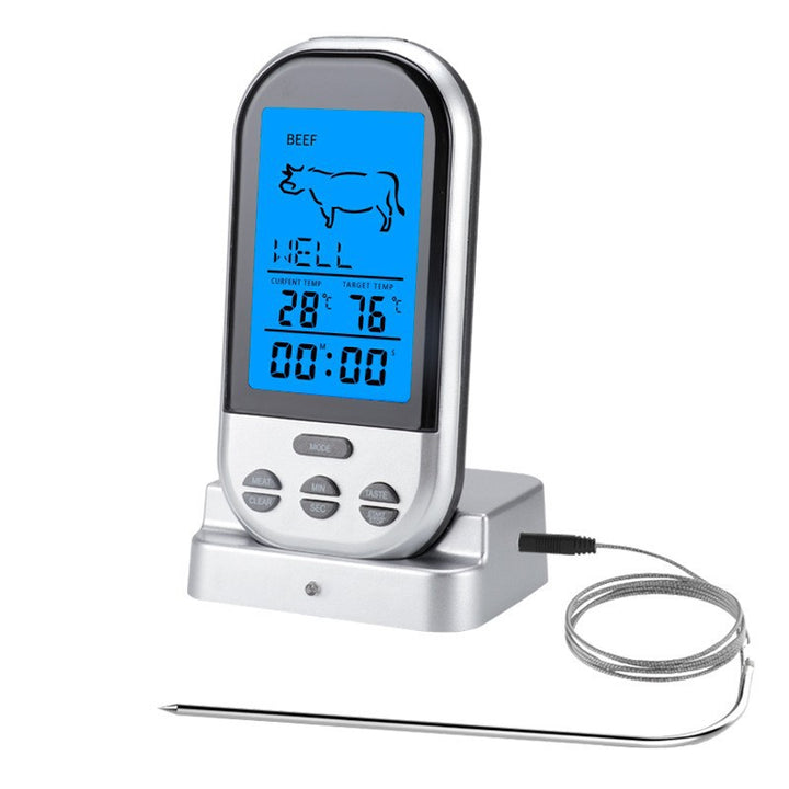 Digital Wireless Meat Thermometer with Probe Station and Backlit LCD Bowlift