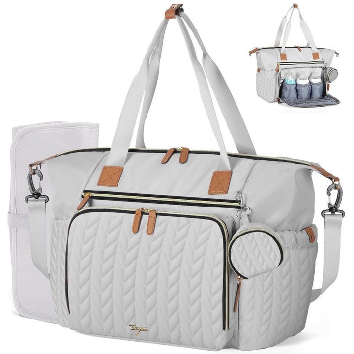 Multi-Purpose Quilted Diaper Tote Bag Bowlift