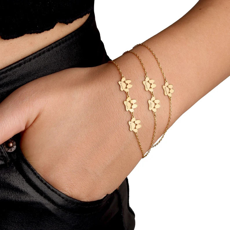 Delicate Floral Station Chain Bracelet Bowlift