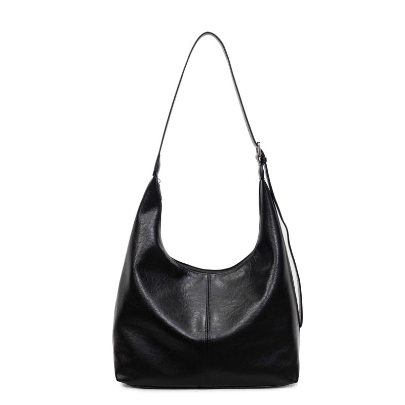 Premium Leather Slouchy Handbag Bowlift