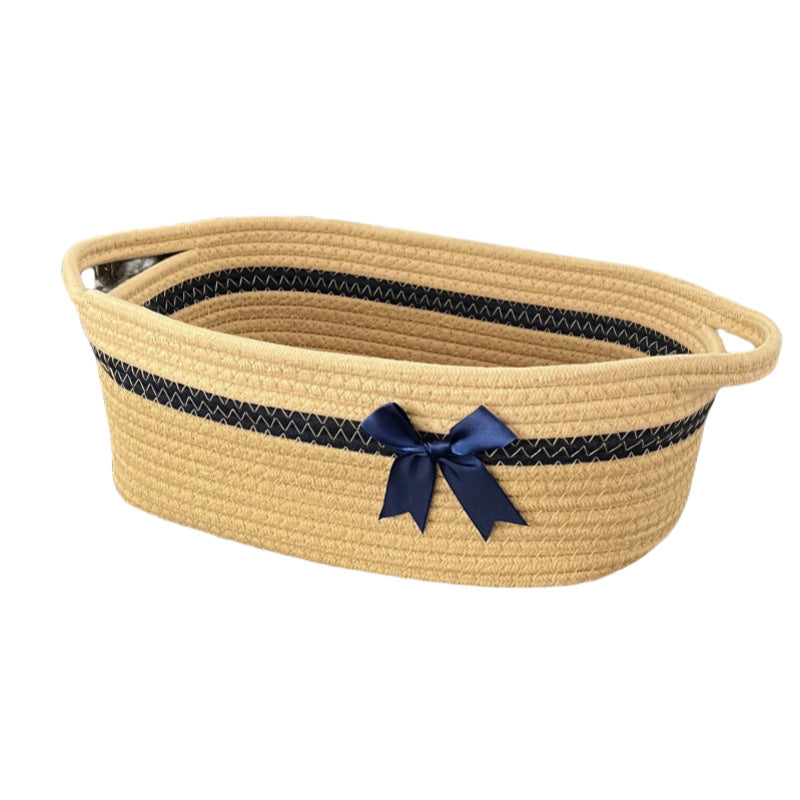 Women's decorative storage basket with bow accent Bowlift