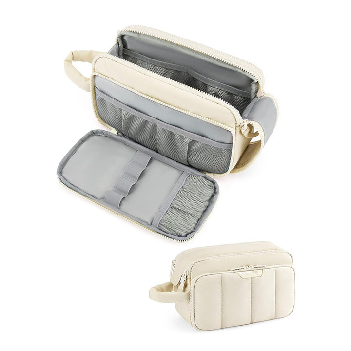 Cosmetic Organizer Bag with Multiple Compartments and Removable Interior Compartment Bowlift