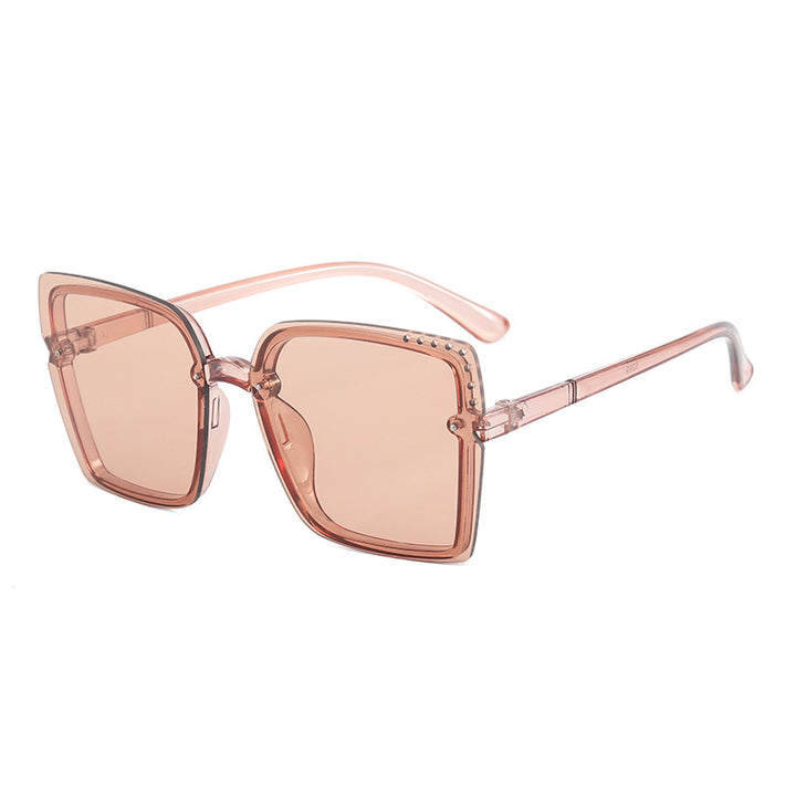 Ladies Square Sunglasses with Sparkling Frame Accents Bowlift