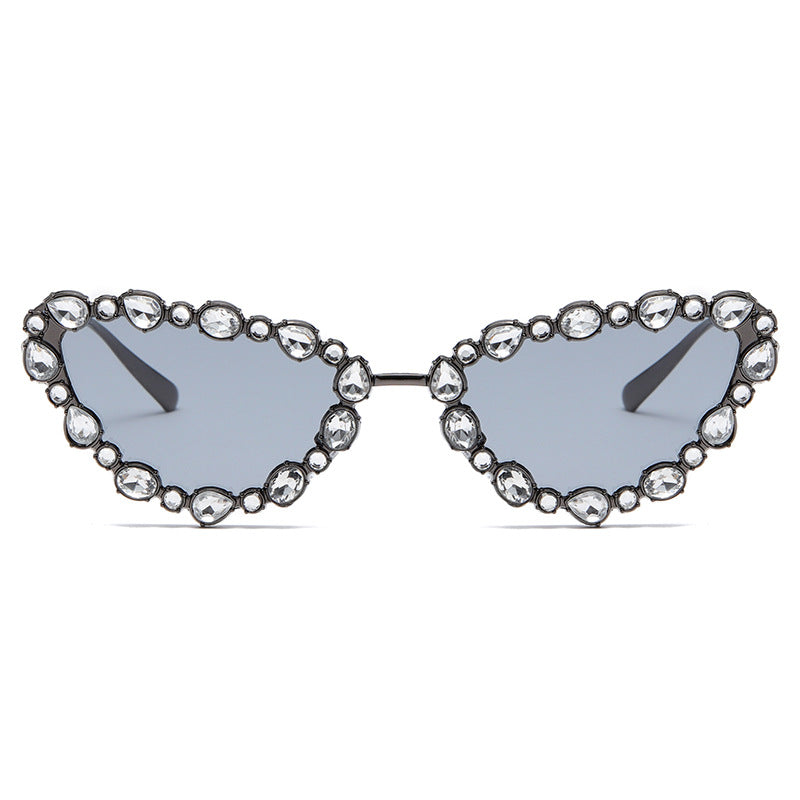 Women's Heart-Shaped Designer Sunglasses with Glamorous Crystal Frame Bowlift