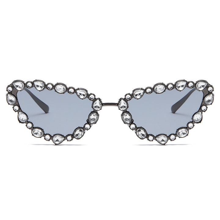 Women's Heart-Shaped Designer Sunglasses with Glamorous Crystal Frame Bowlift