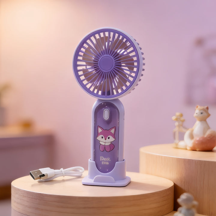 Women's Portable Mini Hand Fan with Funny Bear Design Bowlift