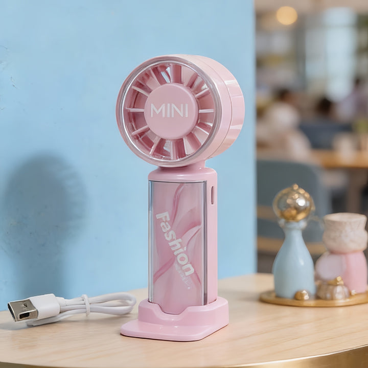 Women's Portable USB Hand Fan with Ergonomic Handle Bowlift