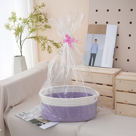 Natural storage basket with ribbons Bowlift