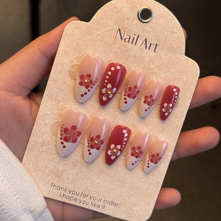Elegant Floral Press-On Nail Art Collection Bowlift
