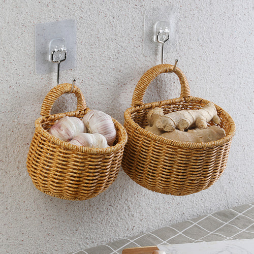 Handwoven Storage Basket with Ergonomic Handle Bowlift