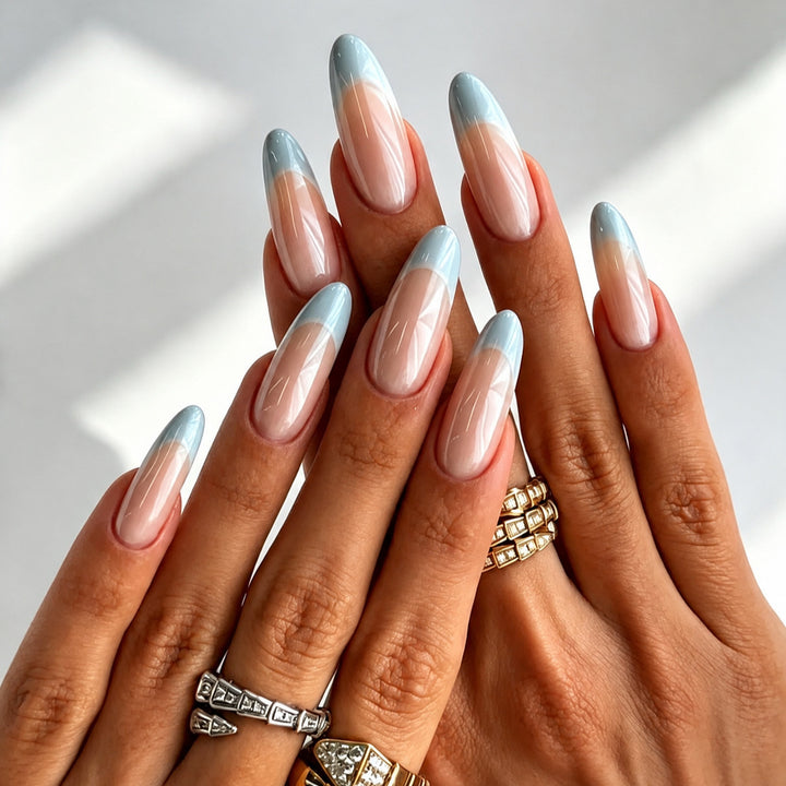 Artificial nails with transparent and modern French tips Bowlift