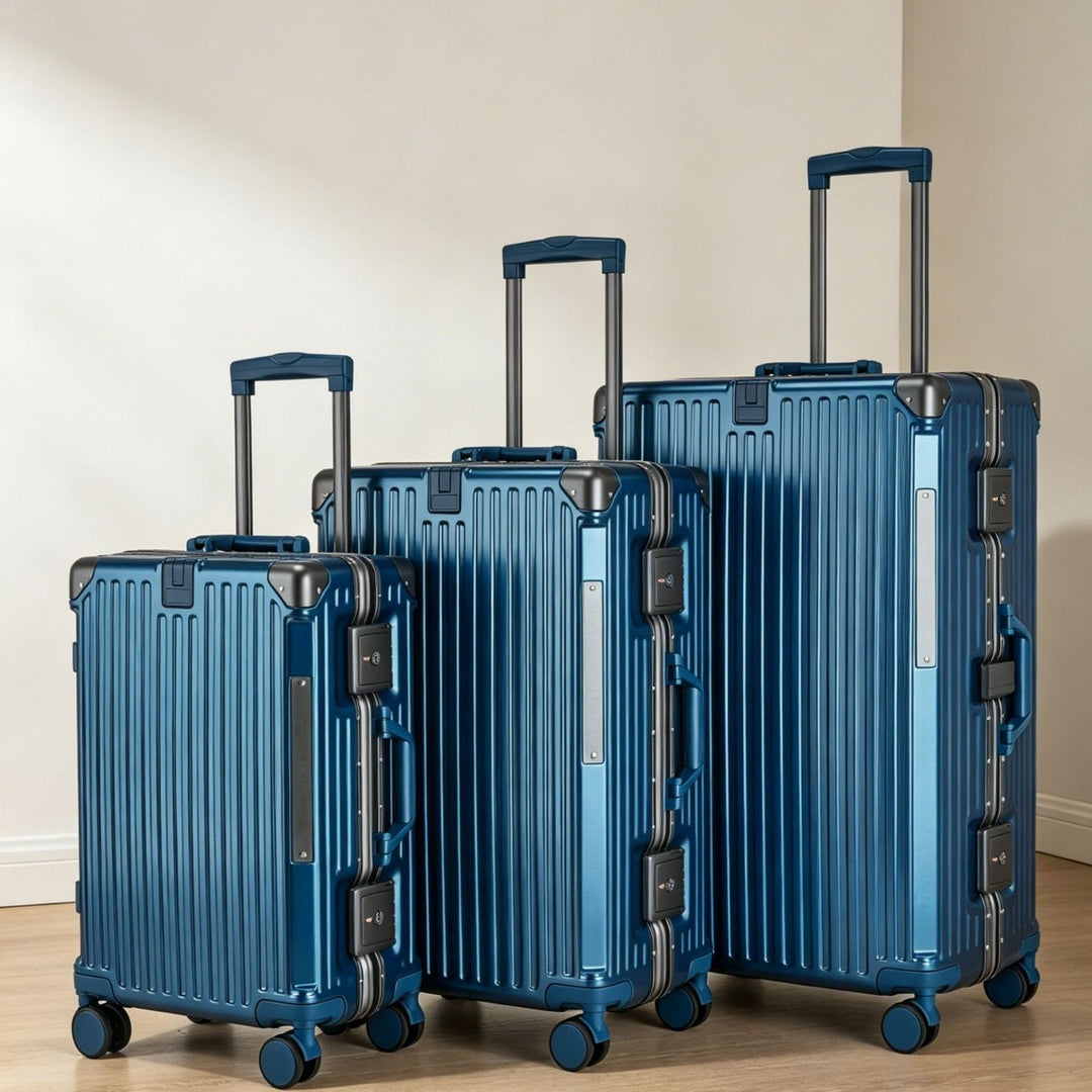 Unisex Aluminum Hard Shell Travel Luggage Set Bowlift