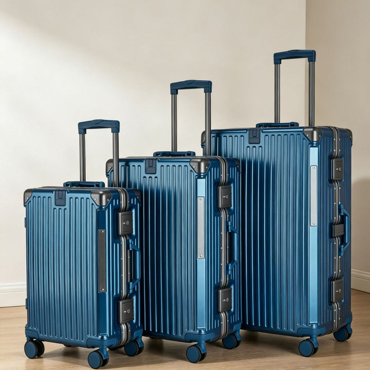 Unisex Aluminum Hard Shell Travel Luggage Set Bowlift
