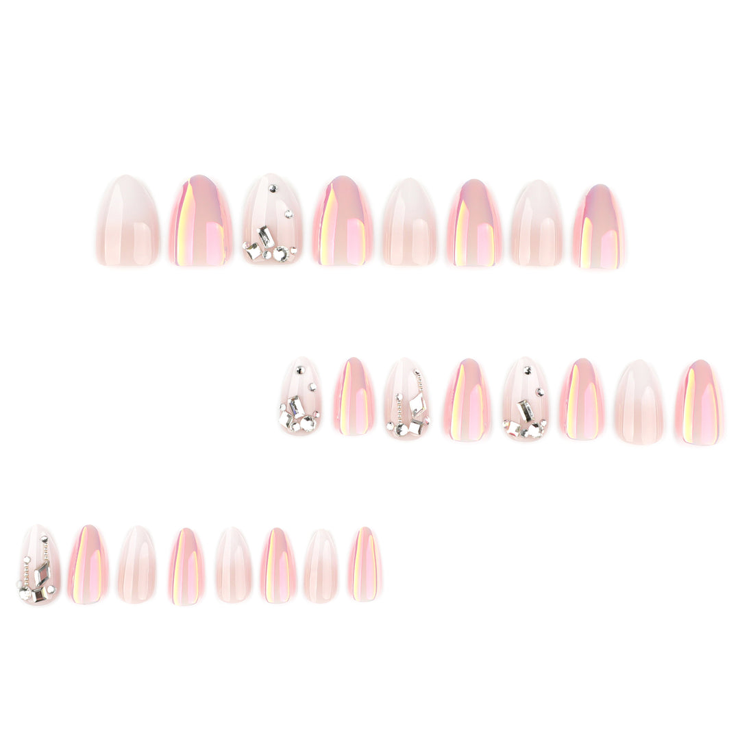 Artificial nails with elegant rhinestone accents Bowlift