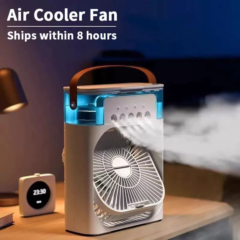 Unisex One Size Portable USB Humidifying Desk Fan with Ambient LED Mood Light and Multi-Stage Air Circulation Bowlift