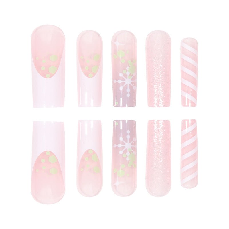 Festive Glittery Press-On Nails Bowlift