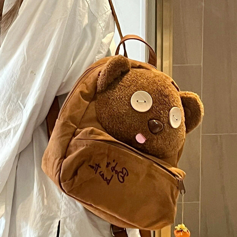 Plush Bear-Shaped School Backpack Bowlift