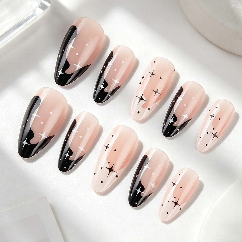 Artistic Galaxy-Themed Press-On Nail Art Bowlift