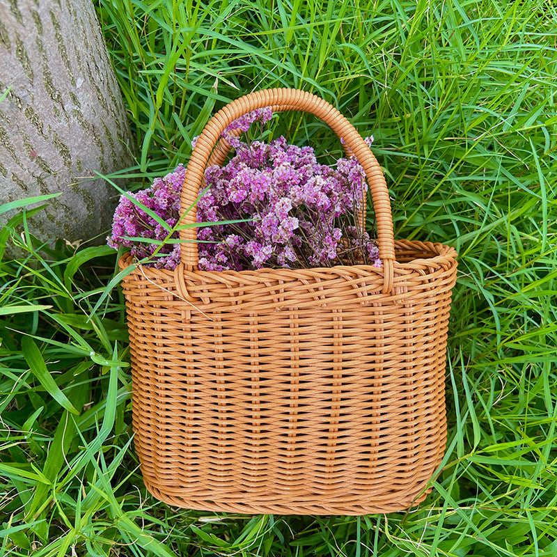 Ladies Handcrafted Basket with Sturdy Handles Bowlift