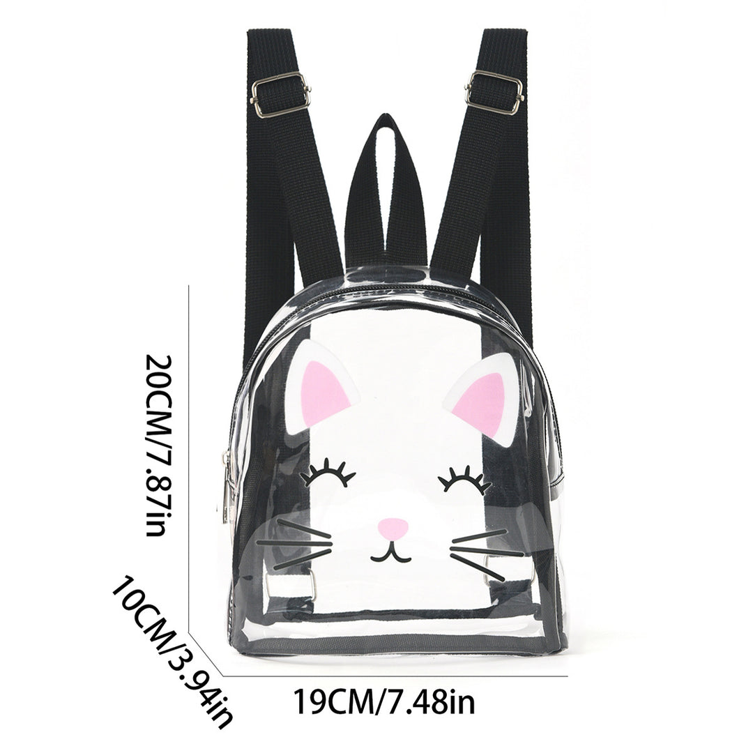 Transparent backpack with playful cat design Bowlift