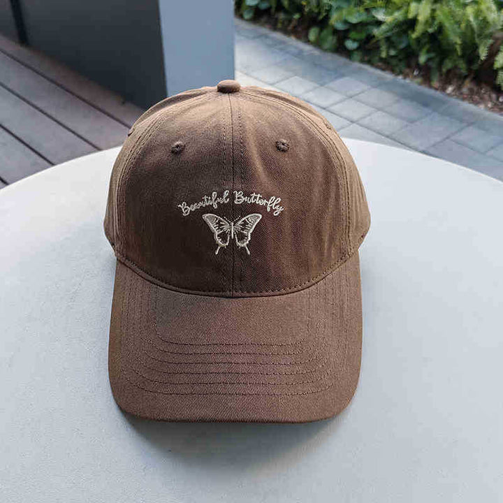Women's Embroidered Butterfly Cap Bowlift